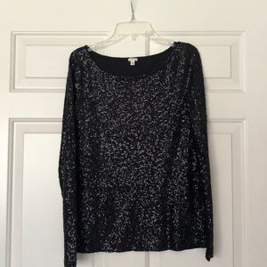 J Crew Long Sleeve Sequin Blouse